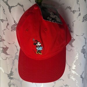 Disney Red Hat with Minnie Mouse Embroidery